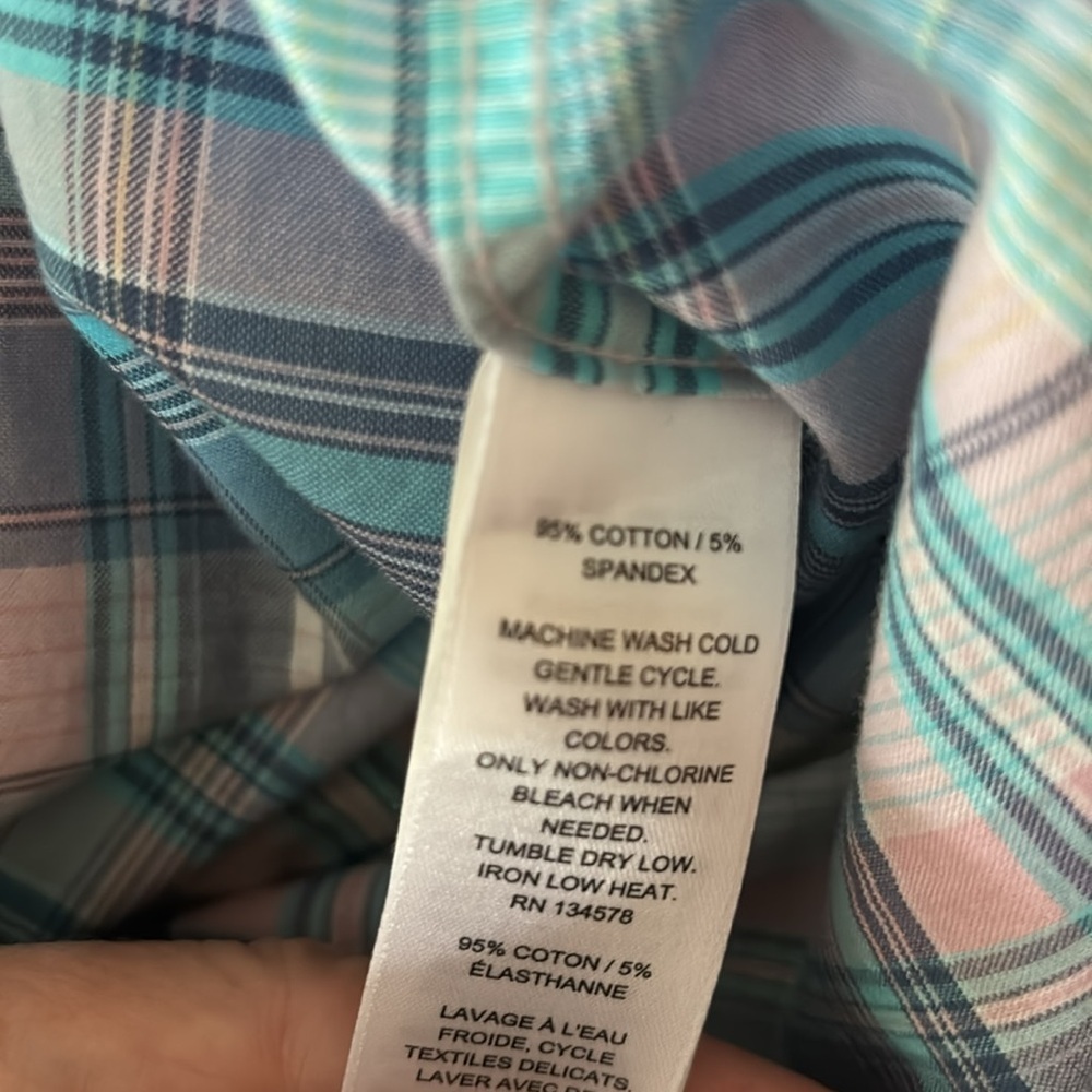 Vineyard Vines Classic Fit Murray Plaid Shirt Sz S Cotton Stretch Blue Pink - Picture 6 of 7
